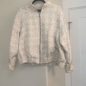 Zara White/ Cream Houndstooth Jacket